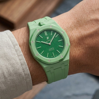 Royal Pop Wrist Strap & Case — For Green Eight (Lépine, Crown at 12) - Helvetus